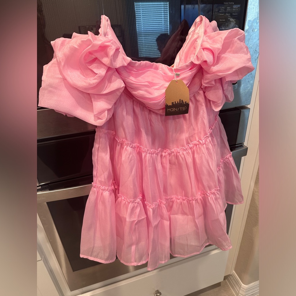 Main strip pink dress